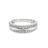 18kt White Gold Natural Round Diamond Wedding Ring (.41ct)