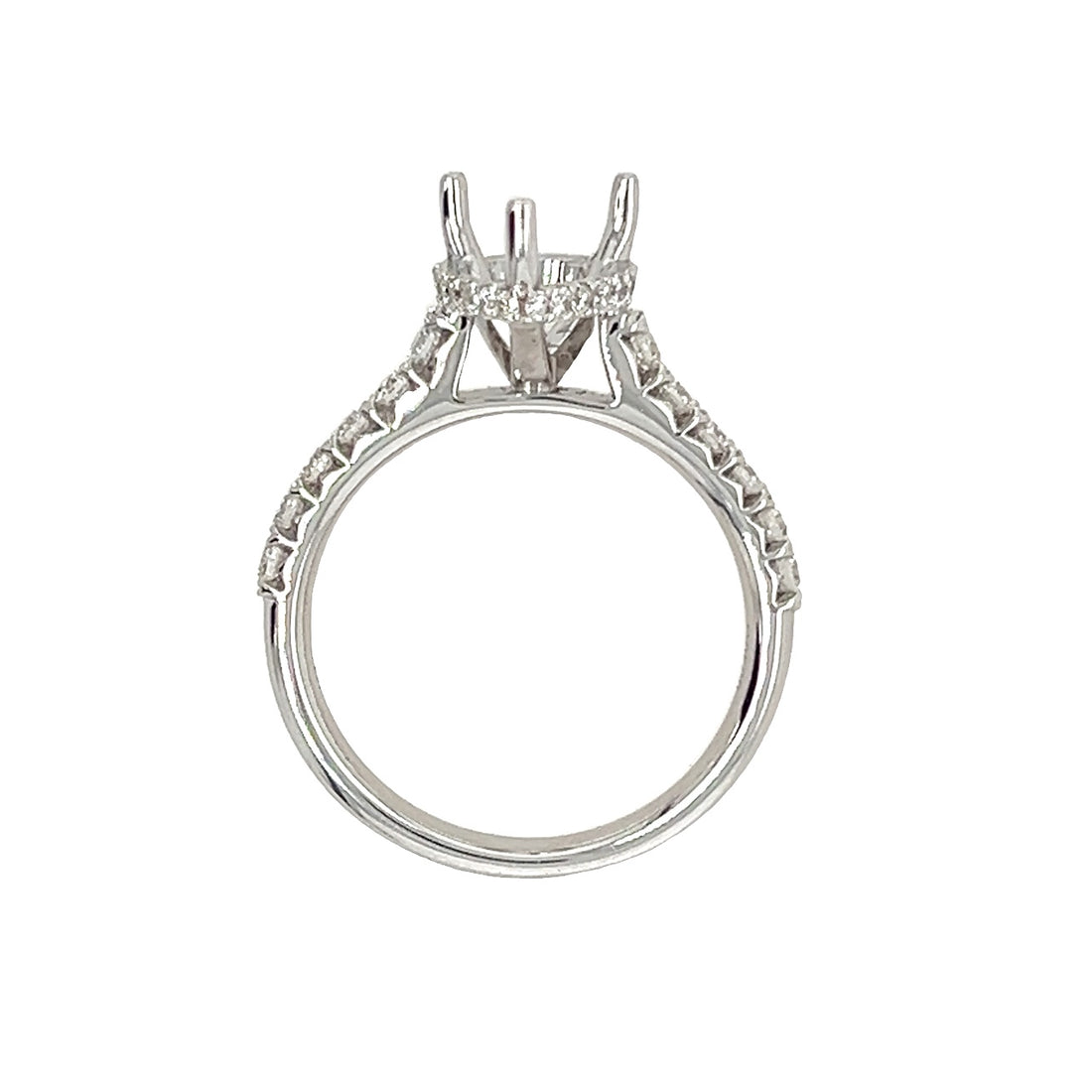 18K White Gold Round Diamond Semi-Mount Ring (.51ct)