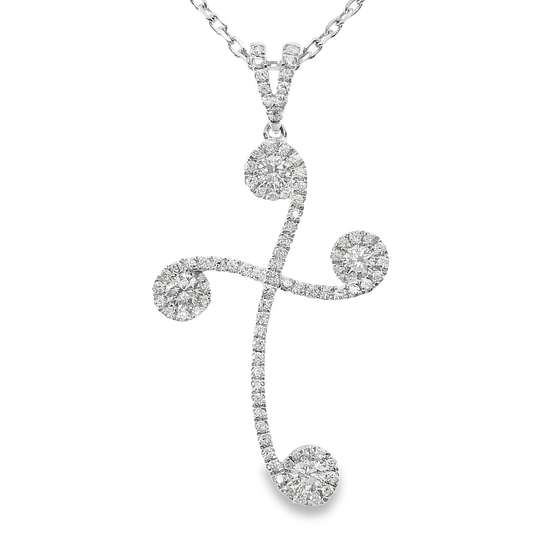 14kt White Gold Natural Diamond Cross Pendant (0.38ct)
