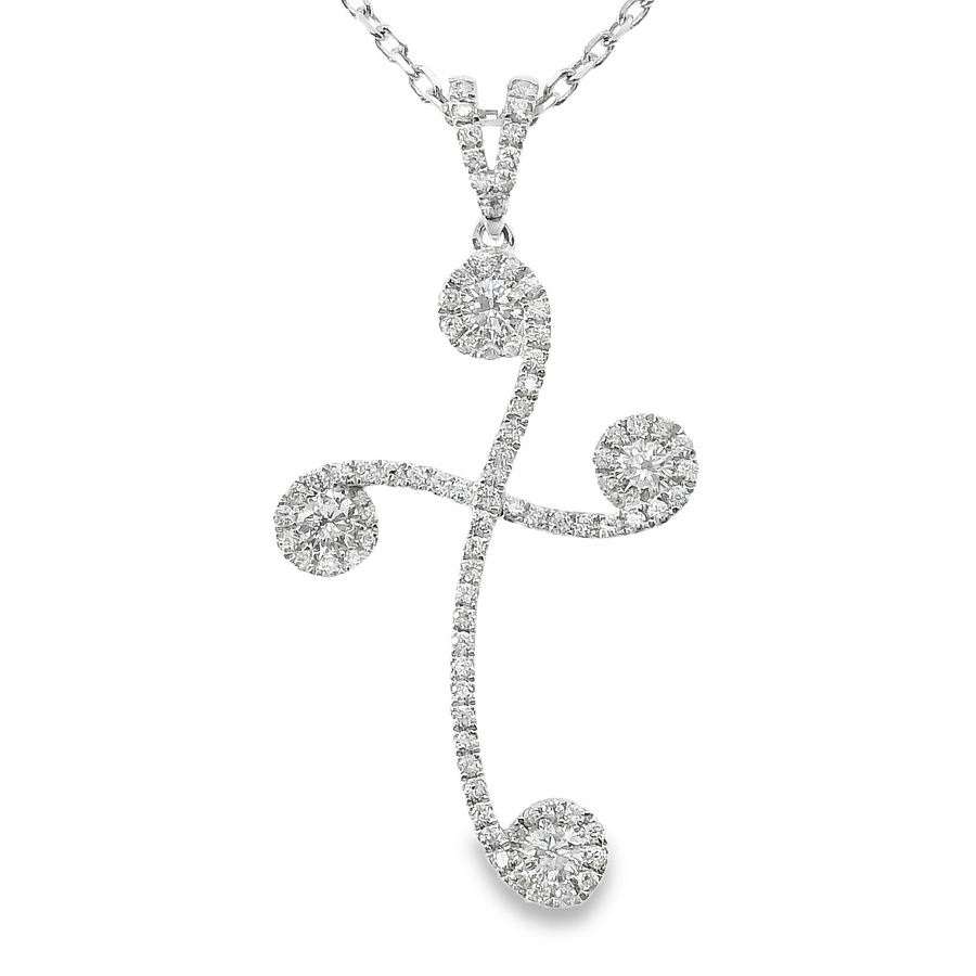 14kt White Gold Natural Diamond Cross Pendant (0.38ct)