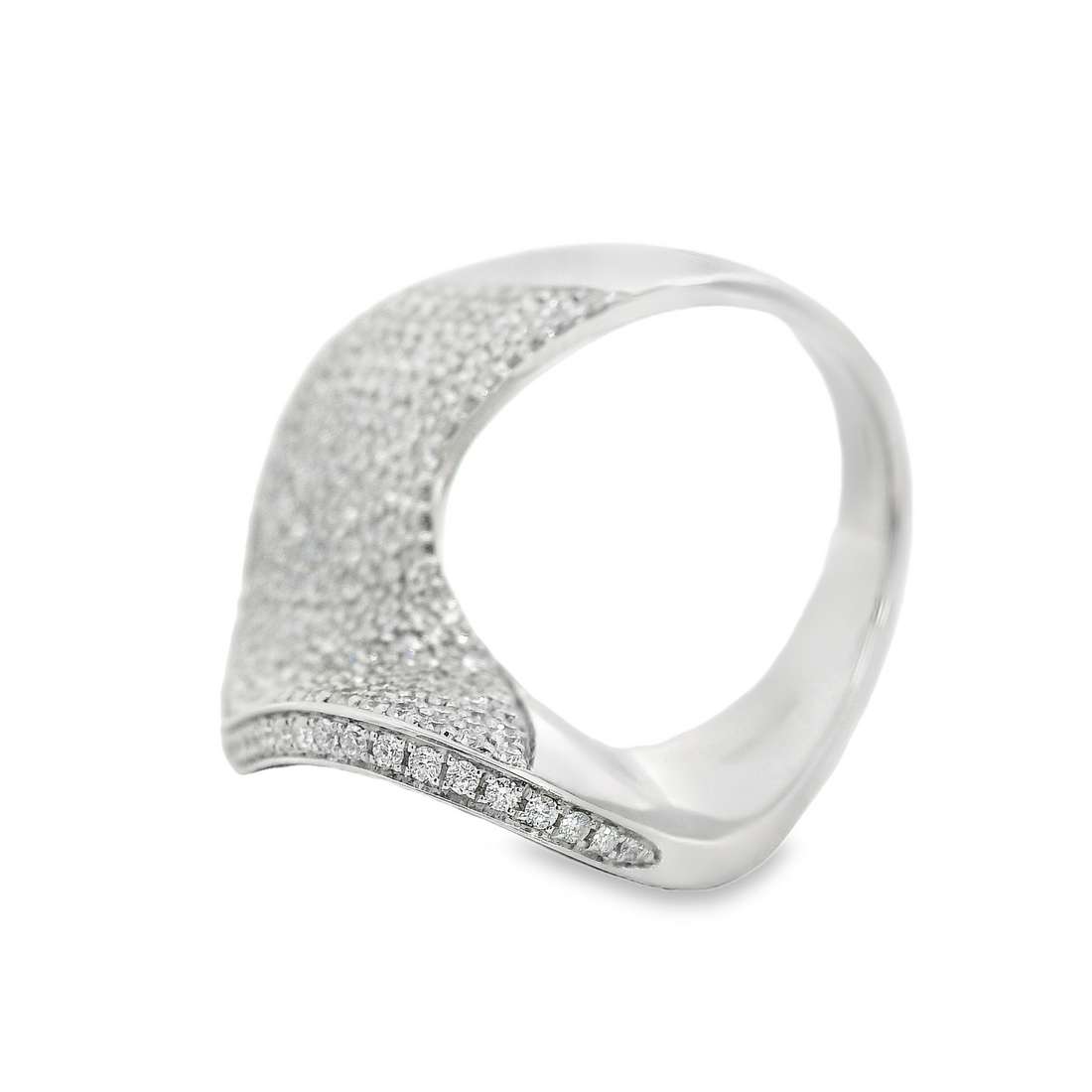 18kt White Gold Natural Round Diamonds and Sapphires Ring (4.53ct)