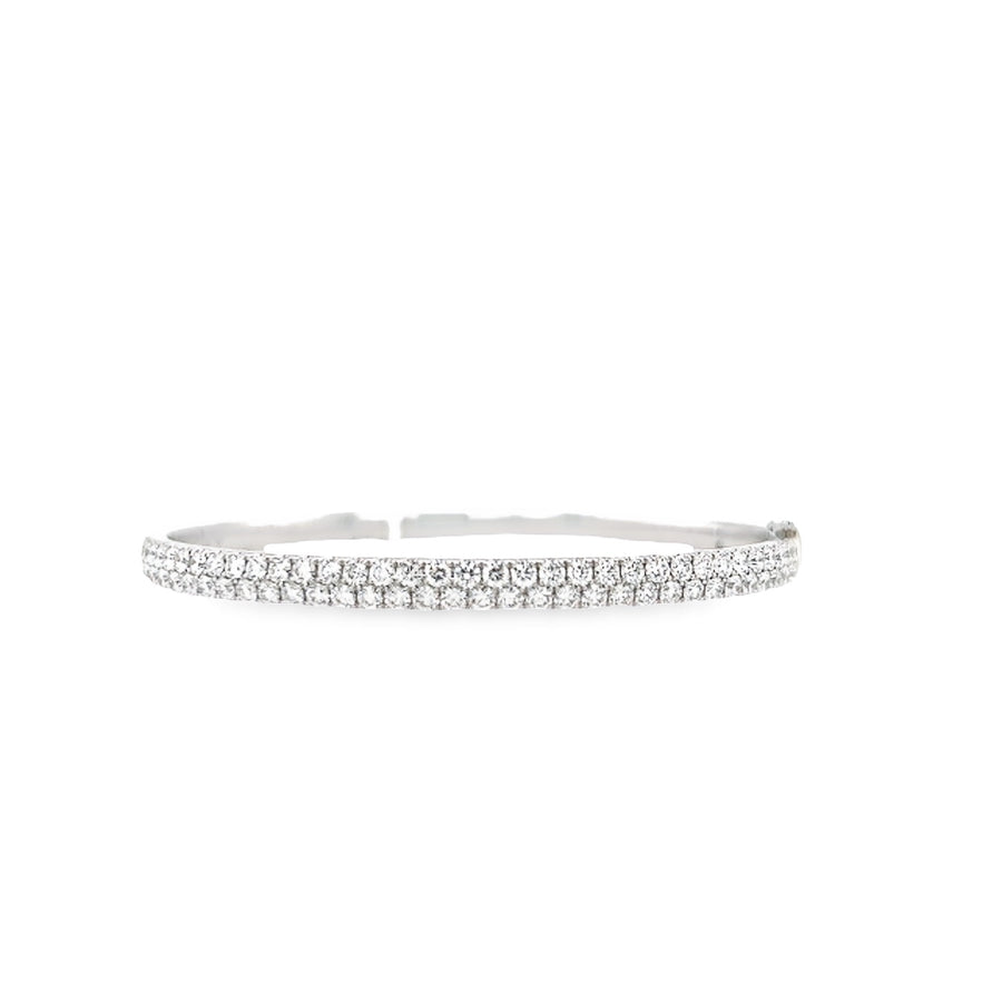 18K White Gold Diamond Bangle Bracelet (2.24ct)