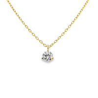 14kt Yellow Gold Lab-Grown Round Diamond Solitaire Pendant (.54ct)