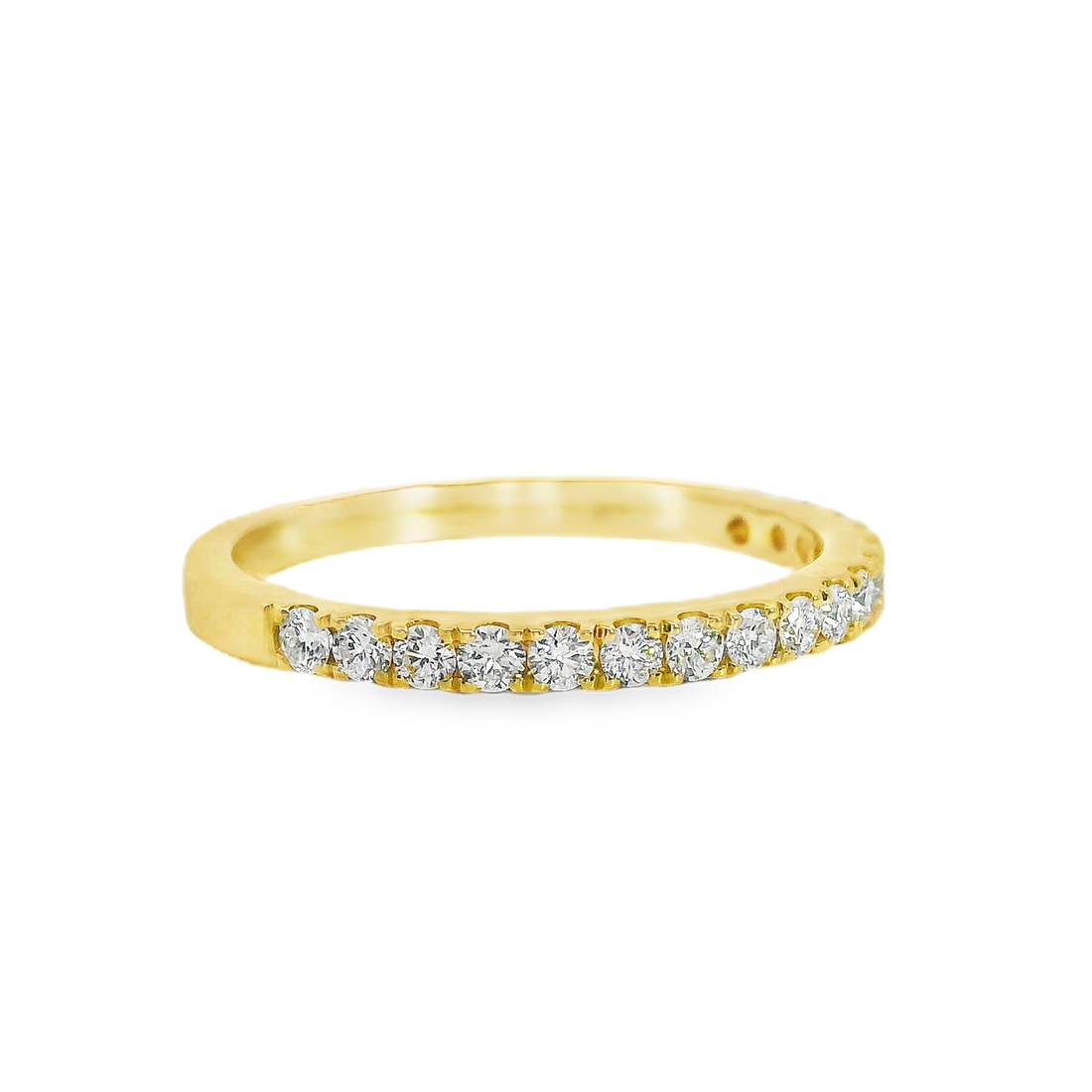 18kt Yellow Gold Natural Round Diamond Prong Set Wedding Ring (0.36ct)