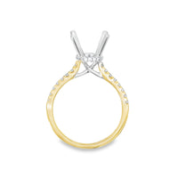 18kt Tu-Tone Gold Hidden Halo Natural Diamonds Semi-Mount Ring (0.31ct)