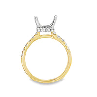 18kt Tu-Tone Gold Hidden Halo Natural Diamonds Semi-Mount Ring (0.69ct)