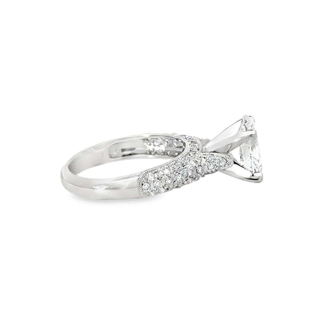 18kt White Gold Lab-Grown Oval Diamond Engagement Ring (2.6ct)