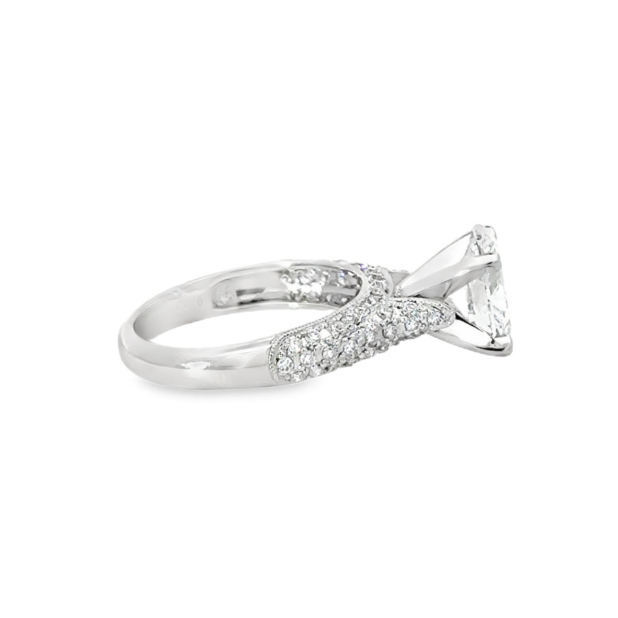 18kt White Gold Lab-Grown Oval Diamond Engagement Ring (2.6ct)