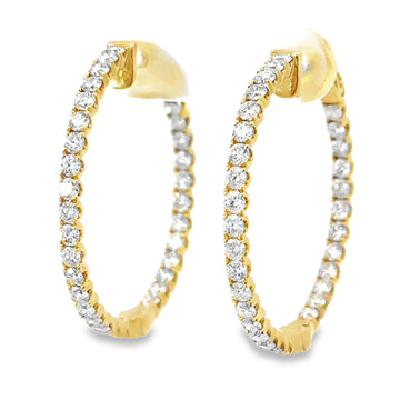 18kt Yellow Gold Natural Diamonds Large Hoop Earrings (2.18ct)