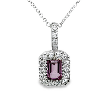 14kt White Gold Natural Diamonds And Natural Sapphire Pendant (0.99ct)