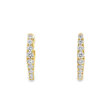 18kt Yellow Gold Natural Diamonds Small Hoop Earrings (0.53ct)