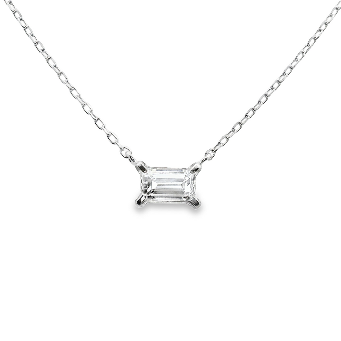 18kt White Gold Natural Diamond Solitaire Pendant (0.22ct)