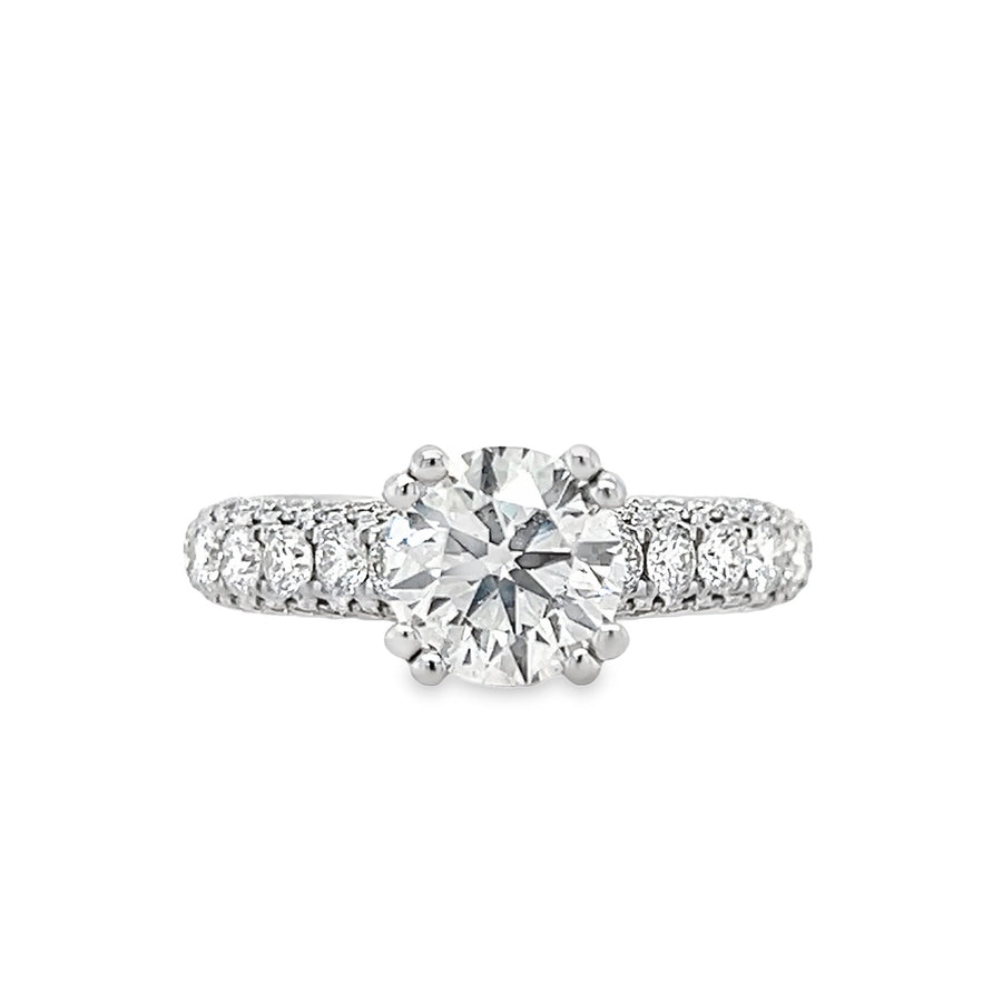 18K White Gold Natural Diamond Engagement Ring (3.00ct)