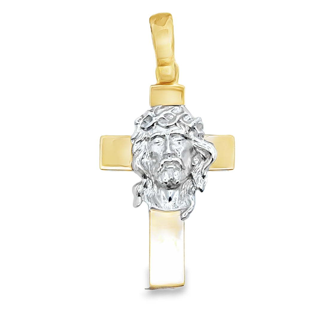 18kt Two Tone Gold Italian Made Crucifix (6.5g)