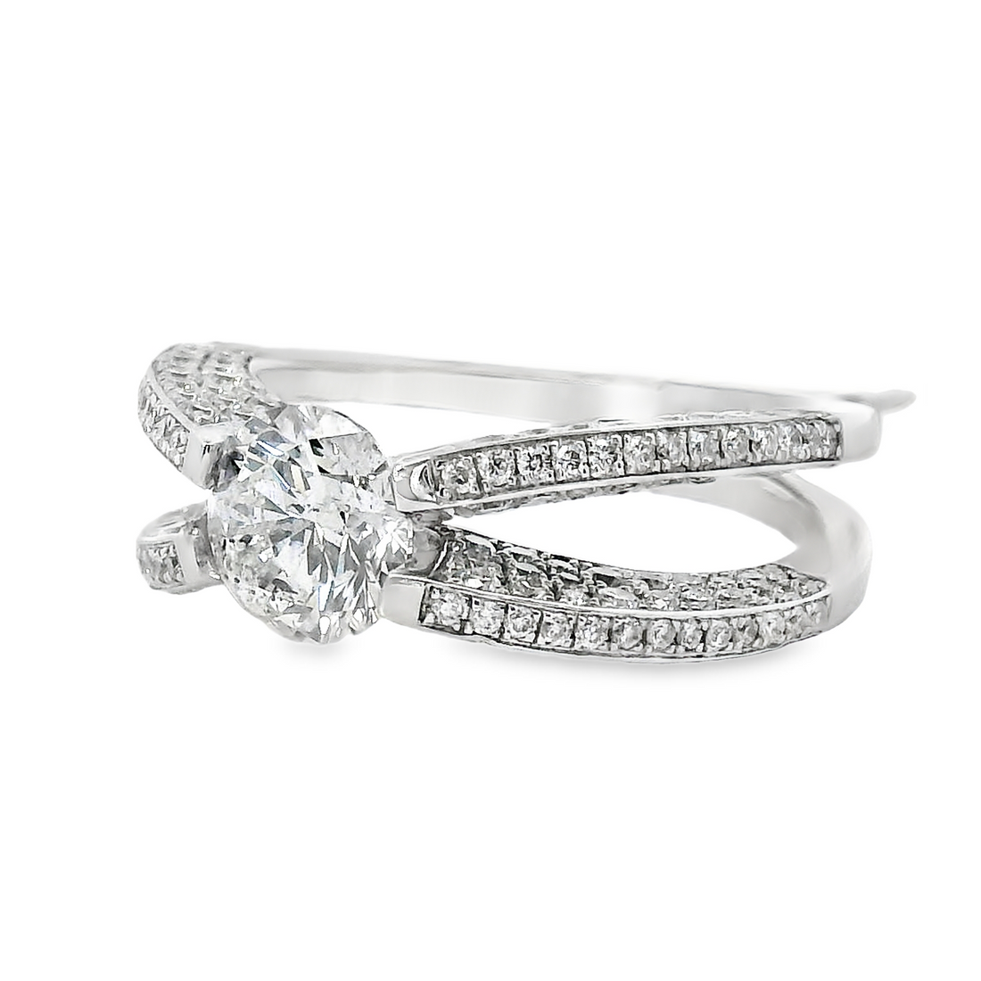 18kt White Gold Natural Round Brilliant Diamond Engagement Ring (2.71ct)