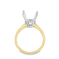 18kt Tu-Tone Gold Hidden Halo Natural Diamonds Semi-Mount Ring (0.18ct)