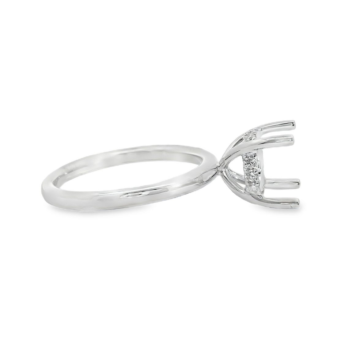 18kt White Gold Natural Round Diamond Semi-Mount Ring (.11ct)