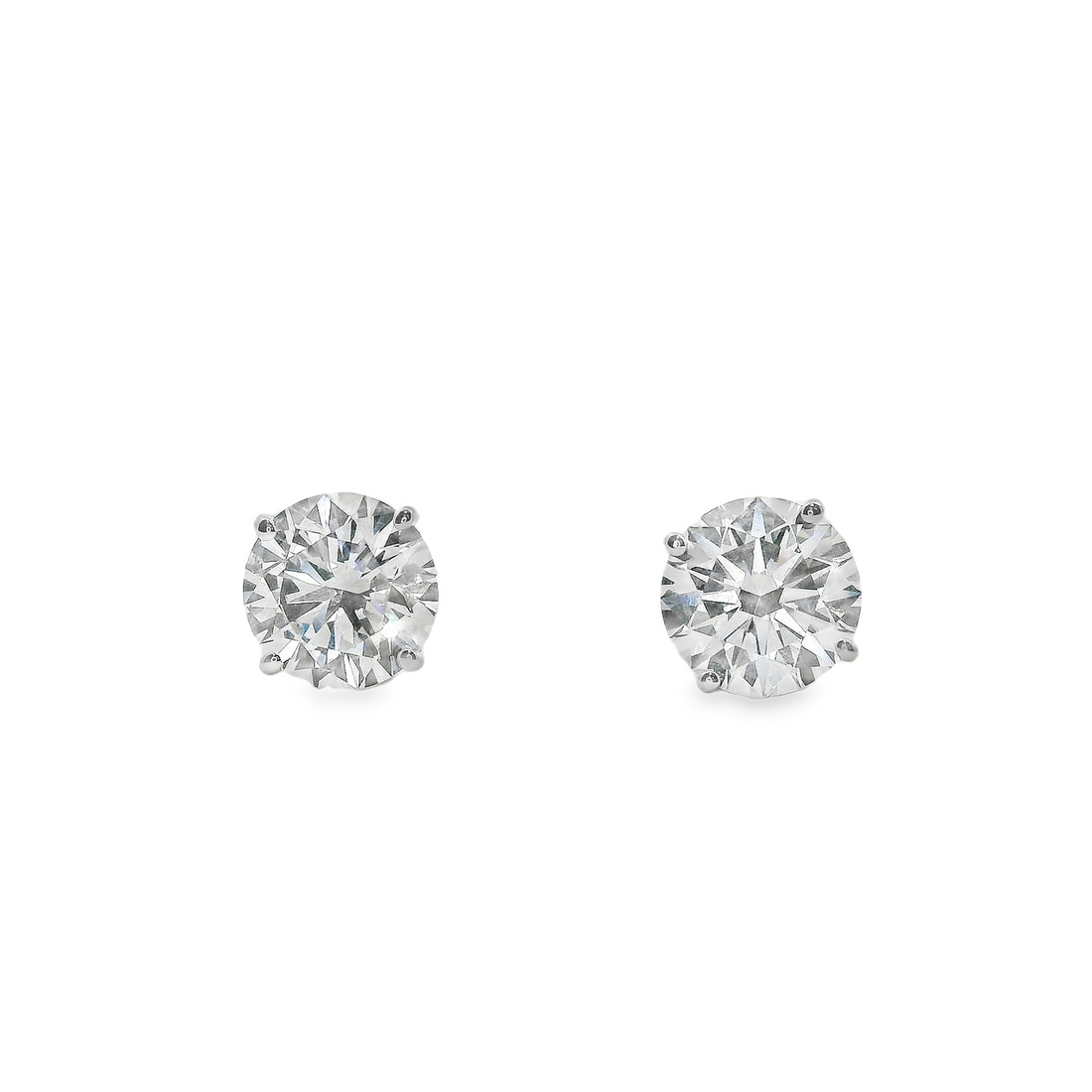 14kt White Gold Lab-Grown Round Diamond Stud Earrings (2.49ct)
