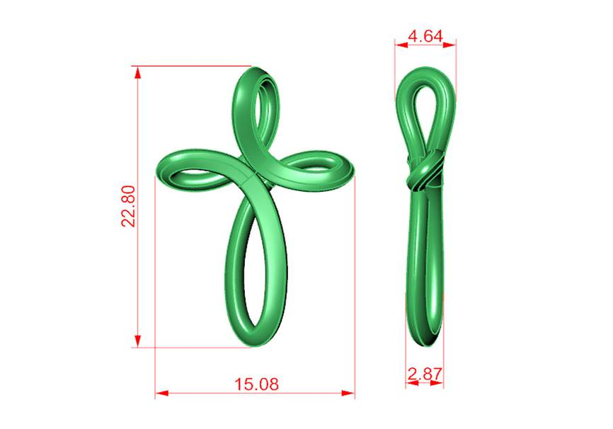 14kt Yellow Gold Ribbon Cross Pendant (1.4g)