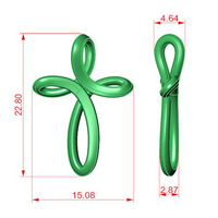 14kt Yellow Gold Ribbon Cross Pendant (1.4g)