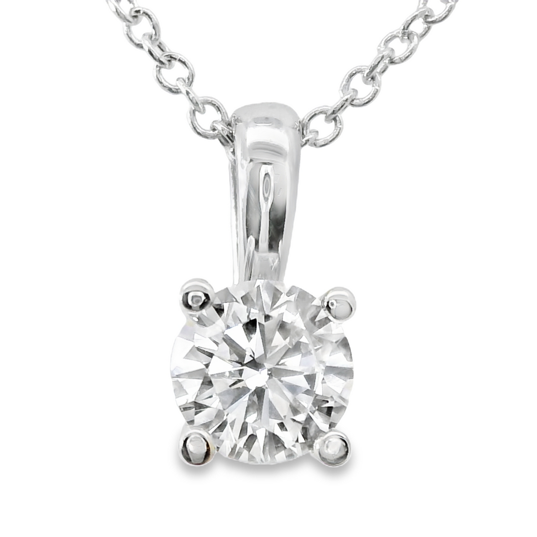 14kt White Gold Lab-Grown Round Diamond Pendant (.45ct)