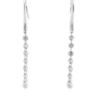 18kt White Gold Round Natural Diamonds Drop Earrings (.68ct)