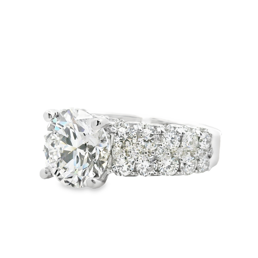 18kt White Gold Lab-Grown Round Diamond Engagement Ring (6.04ct)