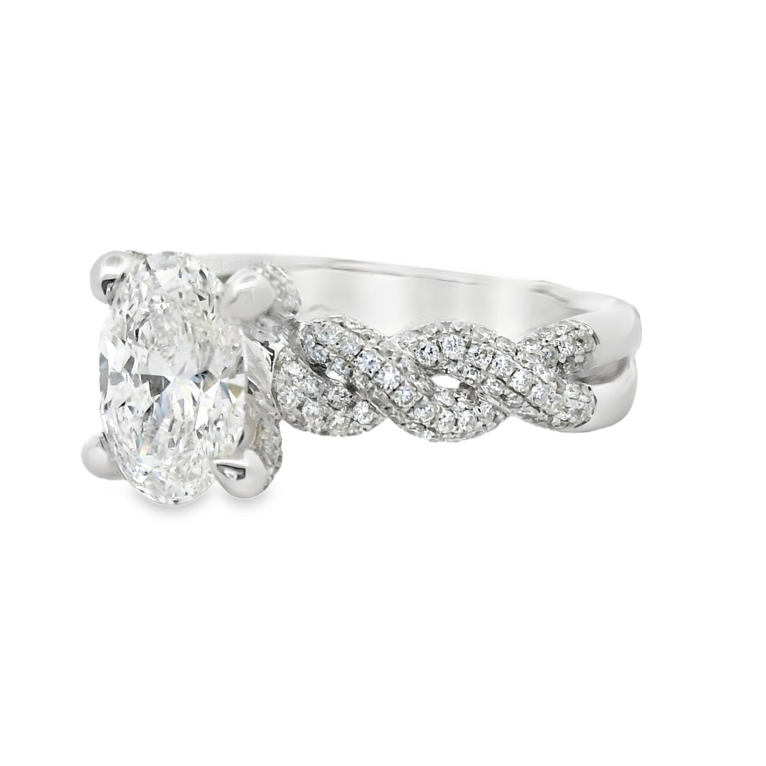 18kt White Gold Lab-Grown Oval Diamond Engagement Ring (2.29ct)