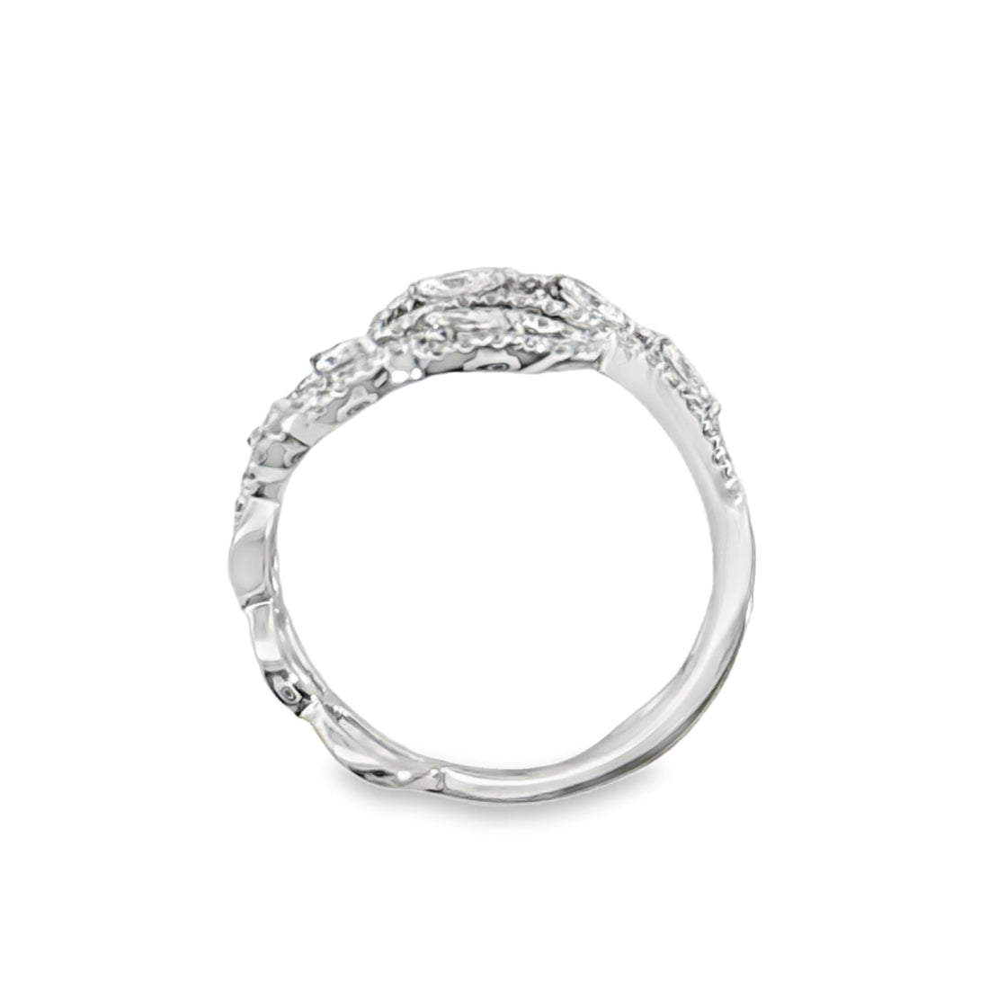 18kt White Gold Natural Marquise and Natural Round Diamond Fashion Ring (.72ct)