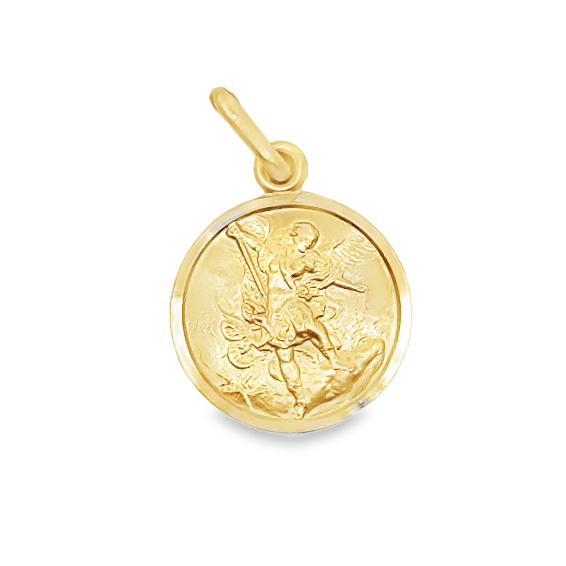 18kt Yellow Gold Italian Made 15mm St. Michael Medal (2.69g)