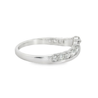 14kt White Gold Natural Round Diamonds Curved Wedding Ring (.60ct)