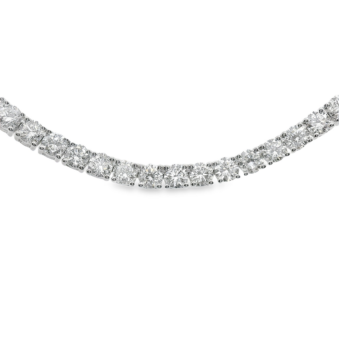 14kt White Gold Lab-Grown Round Diamond Tennis Collar (10.35ct)