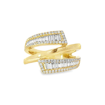 18kt Yellow Gold Natural Diamond Bypass Ring (0.76ct)