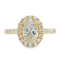 18kt Yellow Gold Natural Oval Diamond Engagement Ring (1.5ct)