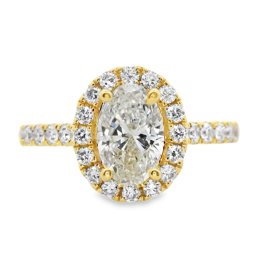 18kt Yellow Gold Natural Oval Diamond Engagement Ring (1.5ct)