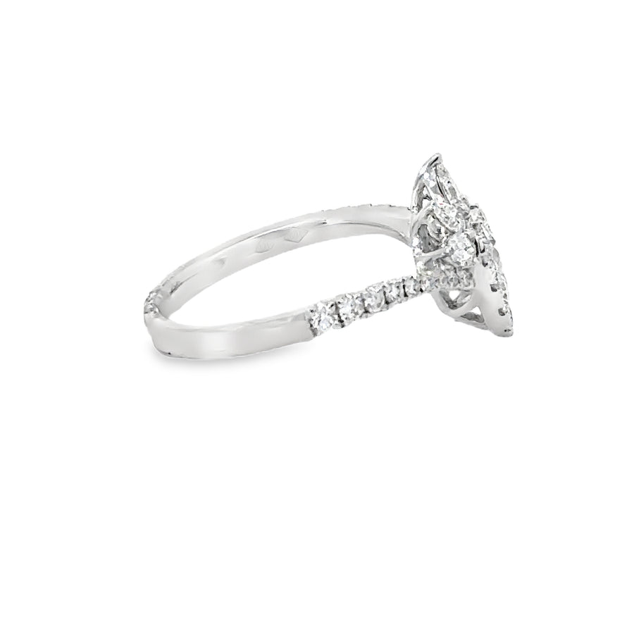 18kt White Gold Natural Diamond Free Form Ring (0.93ct)