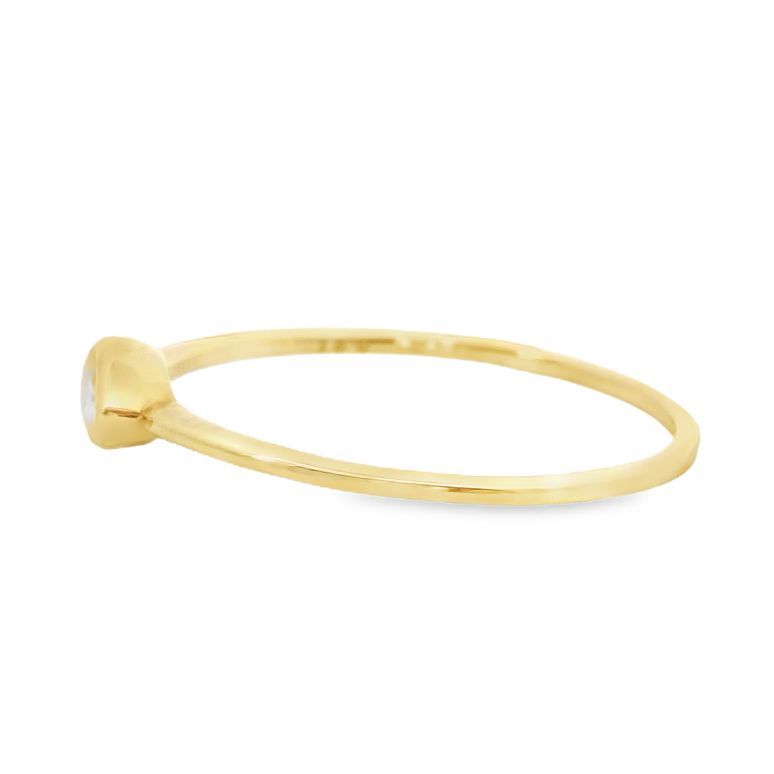 18kt Yellow Gold Bezel Set Natural Marquise Diamond Ring (.21ct)