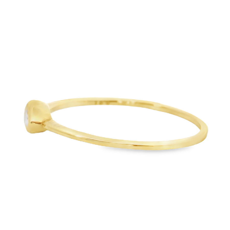 18kt Yellow Gold Bezel Set Natural Marquise Diamond Ring (.21ct)