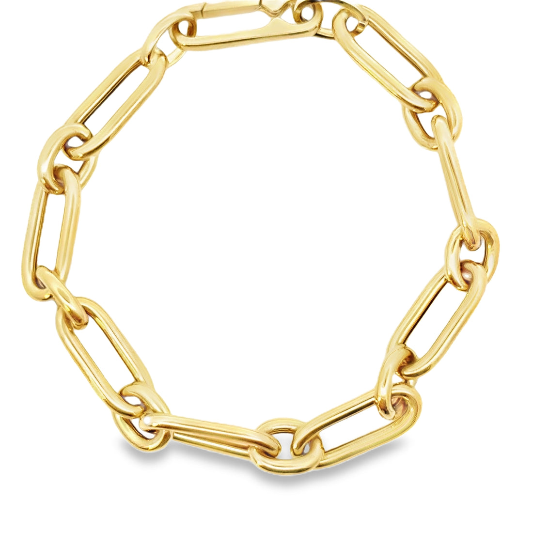 14kt Yellow Gold 7.5" 7.73mm Oval Link Bracelet (9.14g)