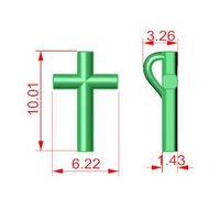 14kt Yellow Gold Plain Cross Pendant (0.30g)