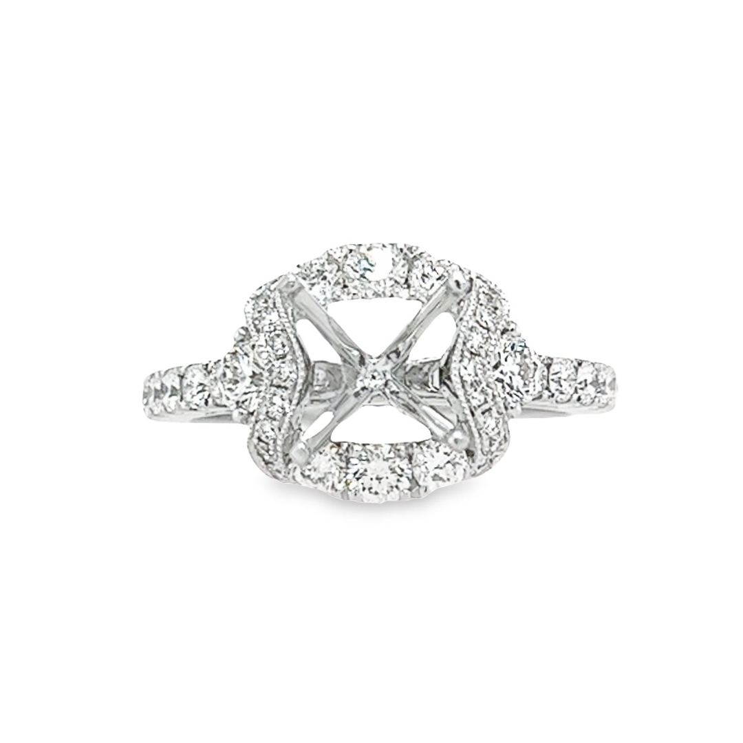 18K White Gold Diamond Semi-Mount Ring (.96ct)