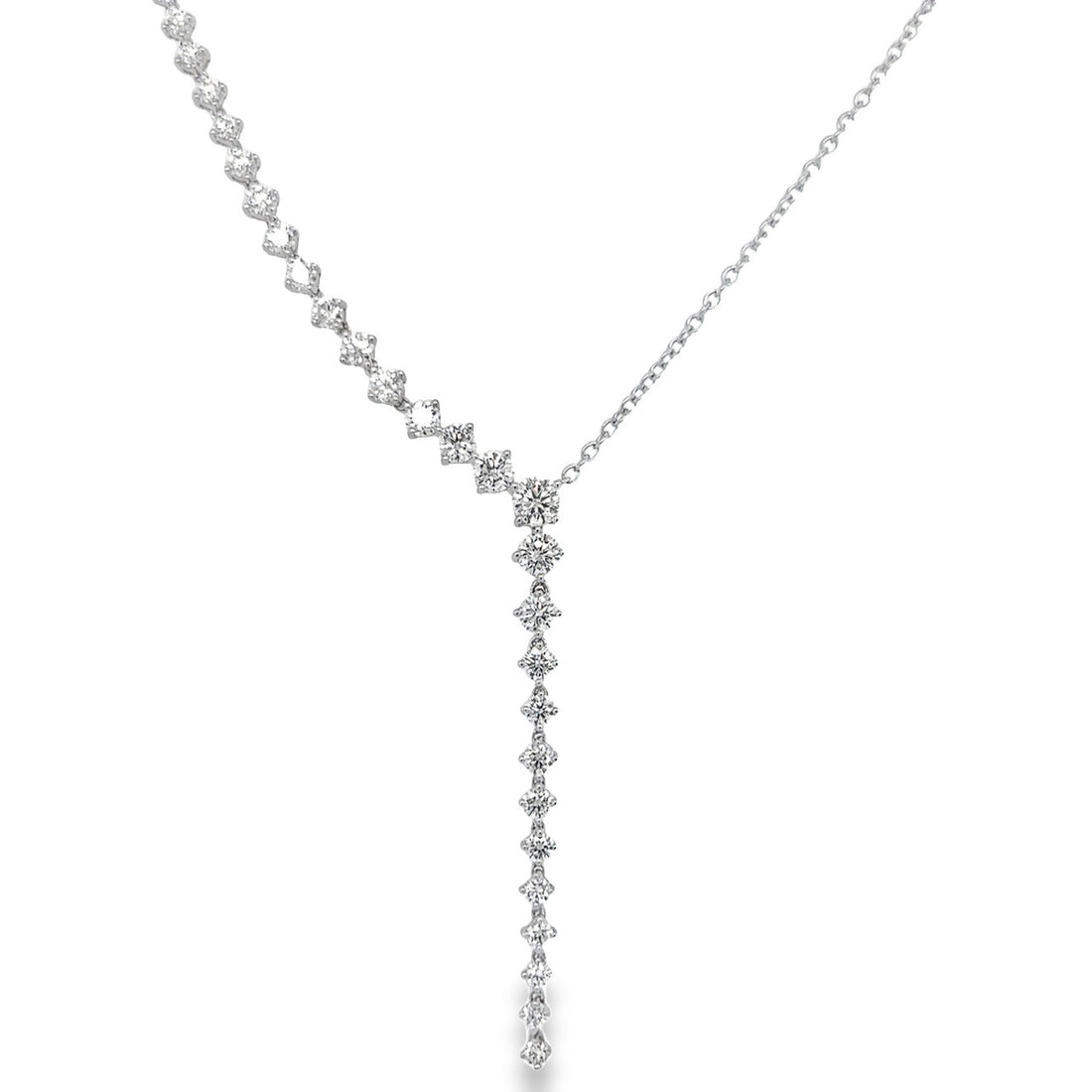 18K White Gold Custom Made Natural Diamond Necklace (2.32ct)