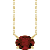 14kt Yellow Gold Natural Mozambique Oval Garnet Pendant (1.50ct)
