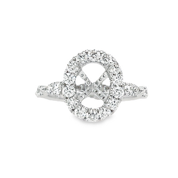 18K White Gold Round Diamond Semi-Mount Ring (.88ct)