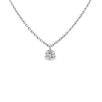 14kt White Gold Lab-Grown Round Diamond Solitaire Pendant (.53ct)