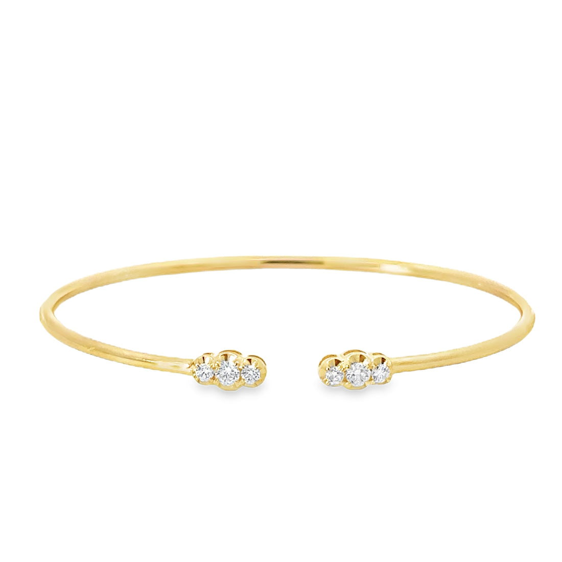 18kt Yellow Gold Natural Diamond Bangle Bracelet (0.34ct)