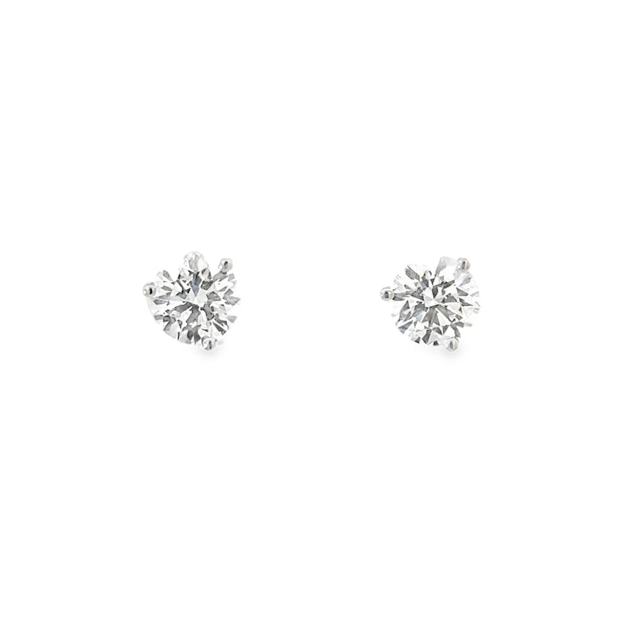 14kt White Gold Lab-Grown Round Diamond Studs (2.03ct)