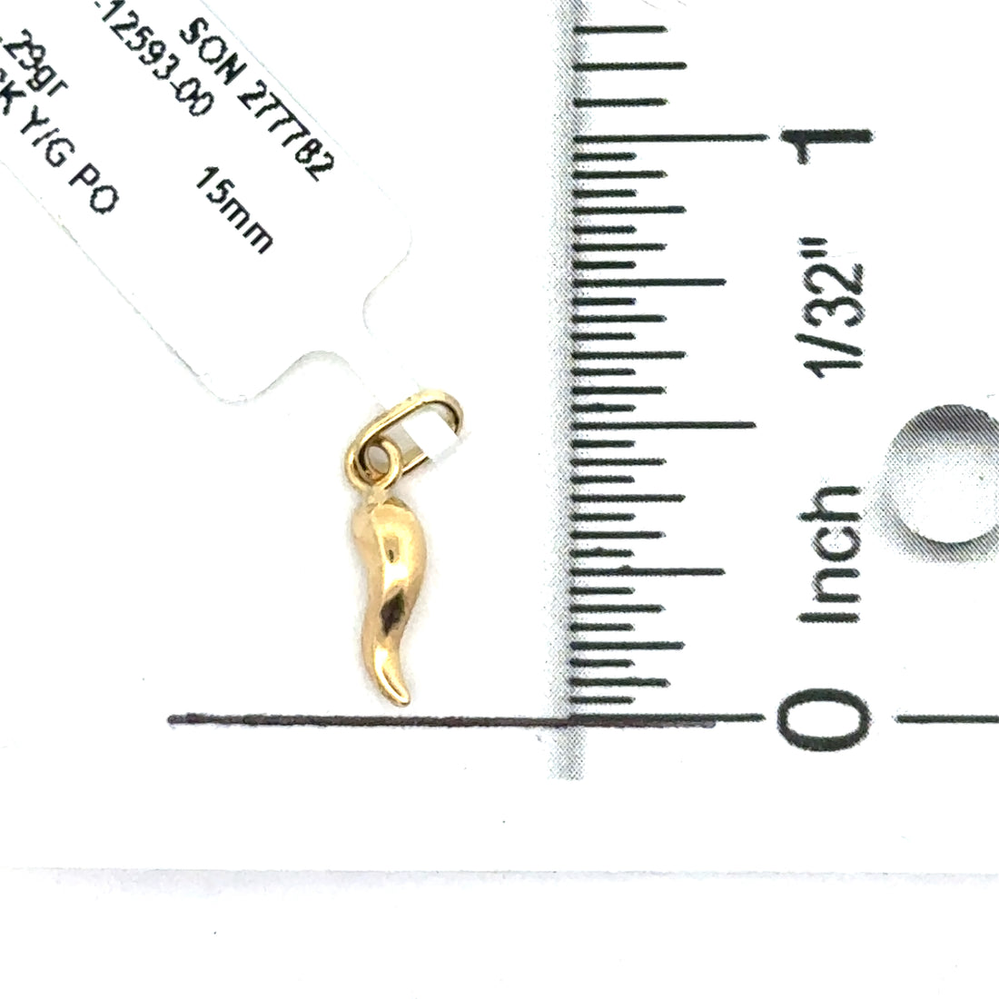 18kt Yellow Gold Italian Made Horn Pendant (.29g)