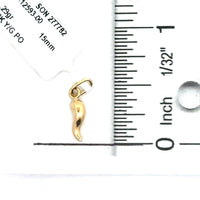 18kt Yellow Gold Italian Made Horn Pendant (.29g)