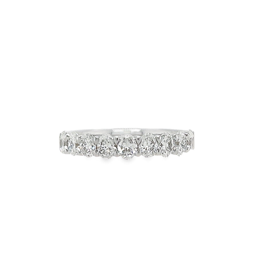 18K Ladies White Gold Natural Diamond Wedding Band (1.29ct)